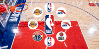 美国职业篮球联赛NBA标志，展示在篮球领域的合作伙伴关系